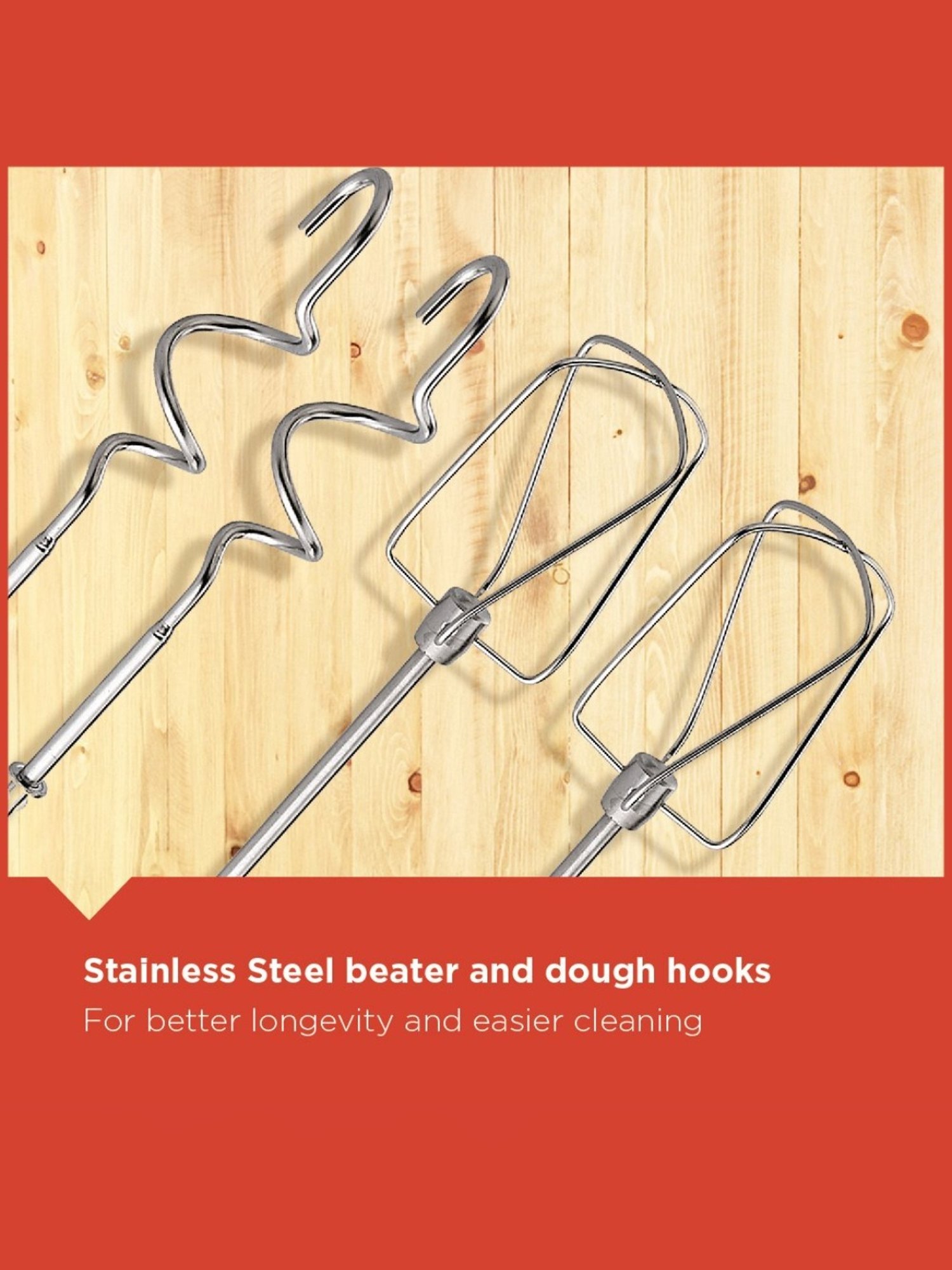 BLACK+DECKER M700 Hand Mixer 300W with 5 Speed Control function (White)