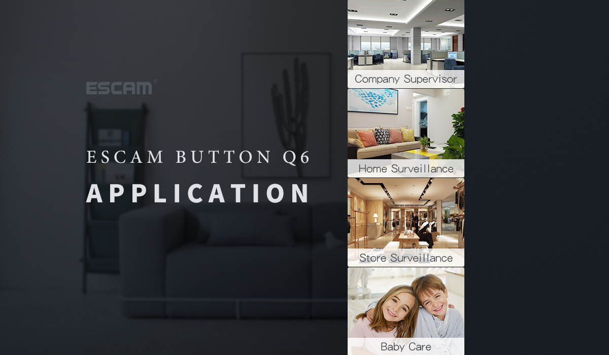 ESCAM Button Q6 Mini 1080P IP Night VIsion WiFi Camera Support to 128GB Card Motion Detect Audio