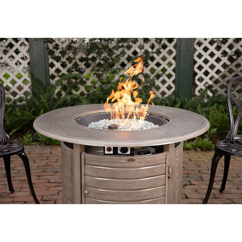 Thatcher Barnwood Round Aluminum LPG Fire Pit - Fire Sense