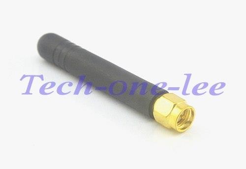 100 piece/lot 433MHZ rubber 2-3dbi gains Antenna with SMA male plug straight connector DHL