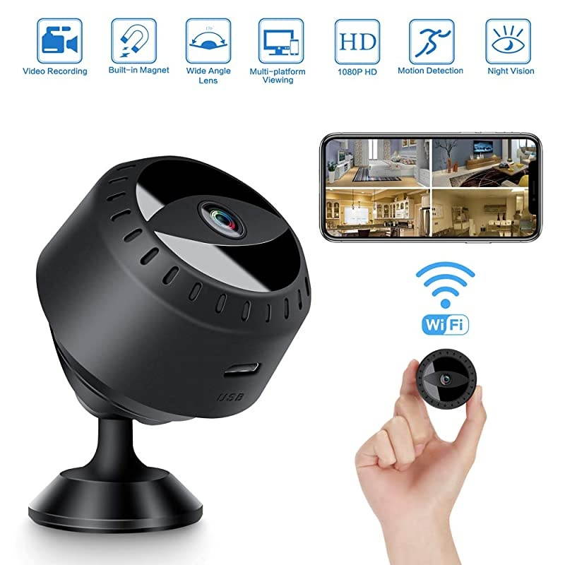 Mini Spy Hidden Camera,  1080P Full HD Wireless WiFi Security Video Camera with Night Vision and Motion Detection, Portable Tiny Nanny Cam with Monitor Phone App for Car Indoor Outdoor Home
