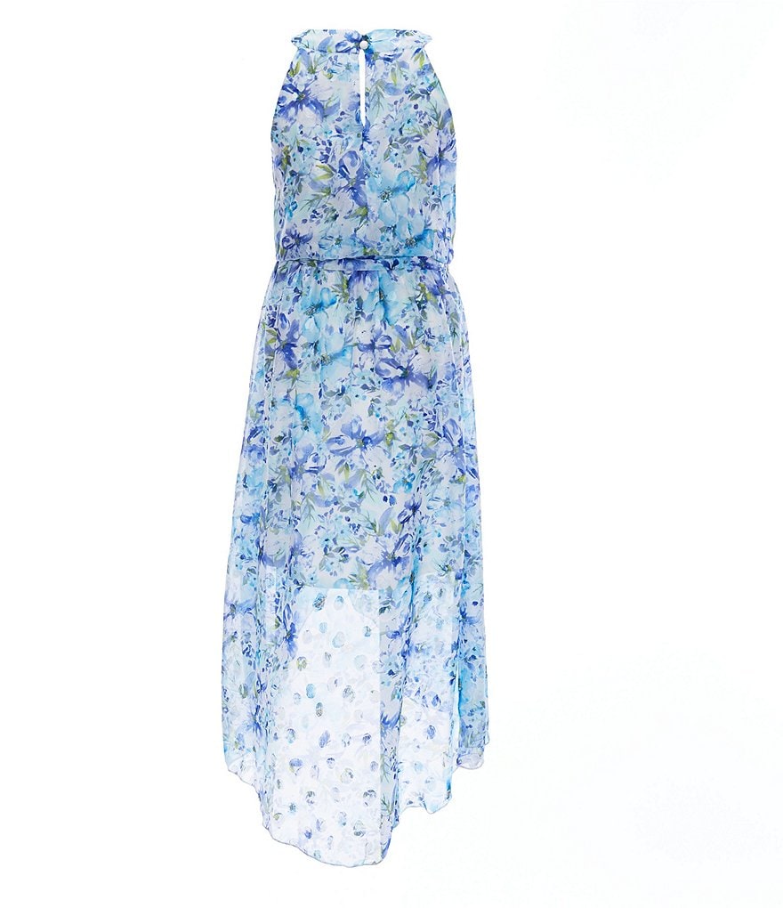 Xtraordinary Big Girls 7-16 Floral-Printed Chiffon Hi-Low Dress