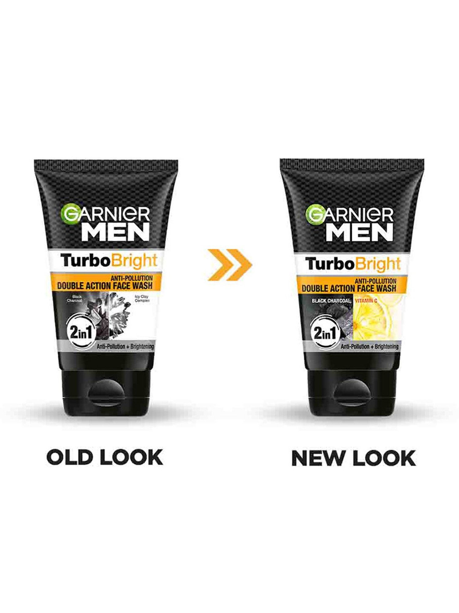 Garnier Men Turbo Bright Anti-Pollution Double Action Face Wash - 100 gm