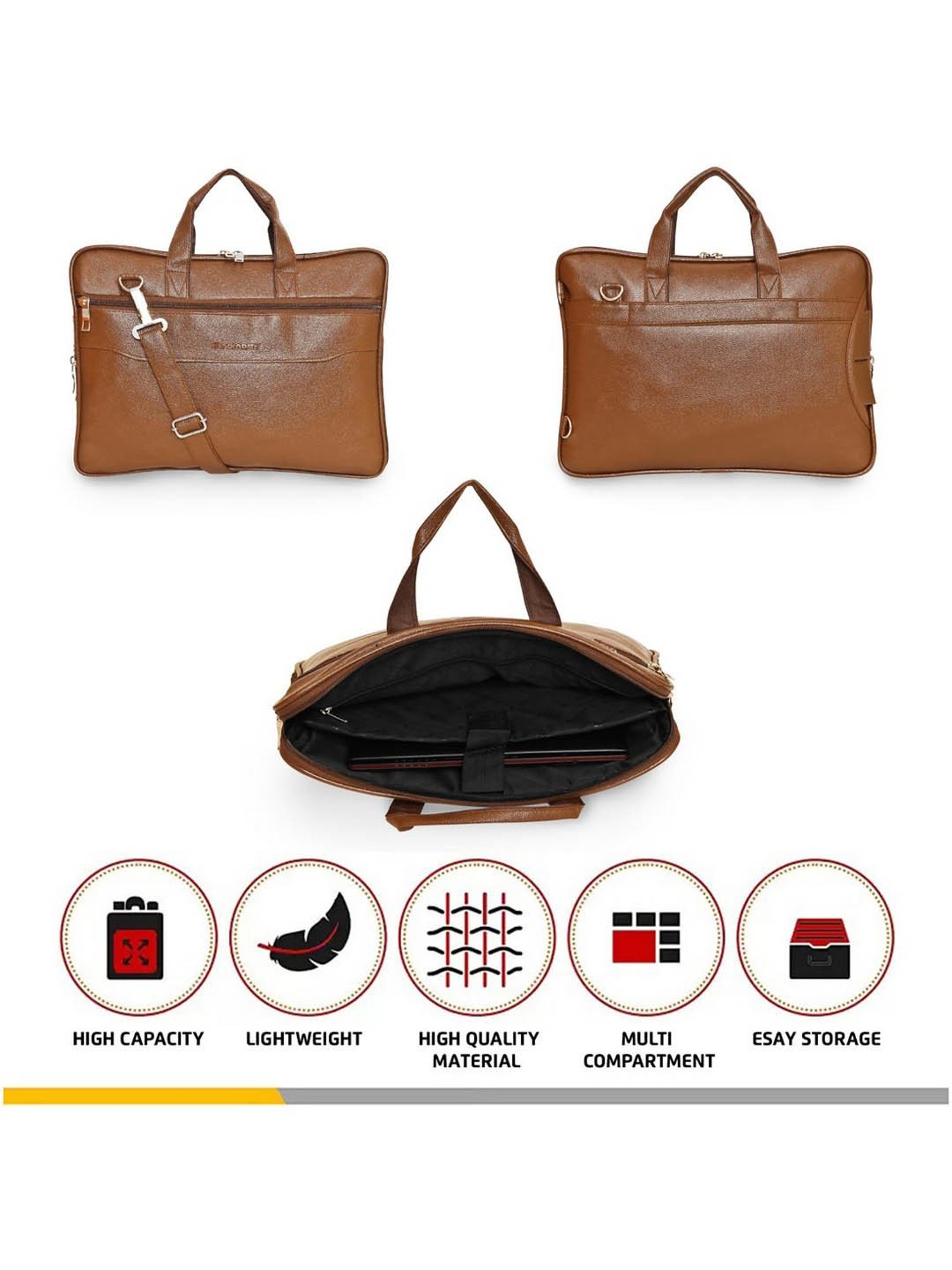 Priority Tan Synthetic Large Messenger Bag