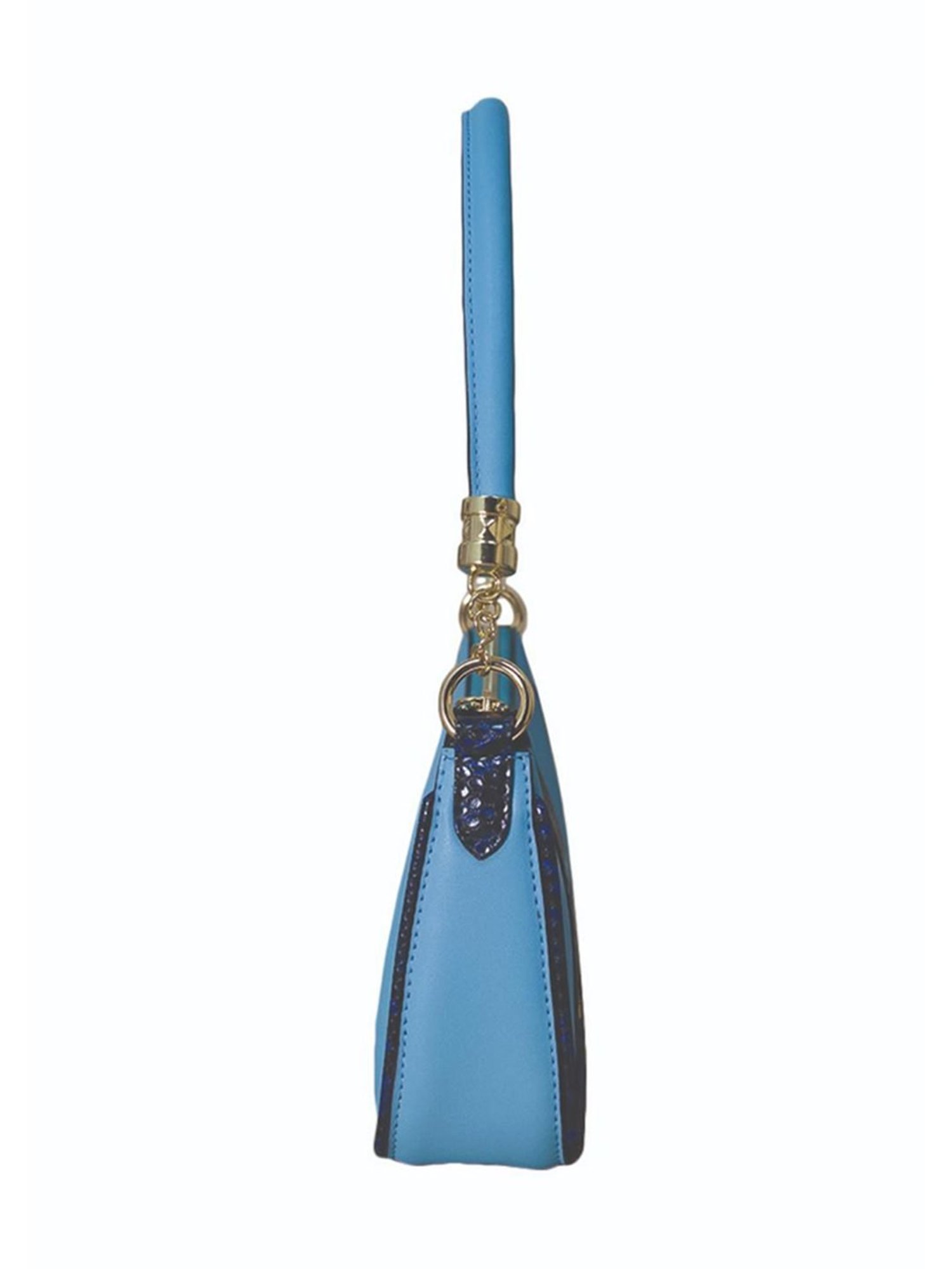 BELWABA Blue Textured Medium Shoulder Bag