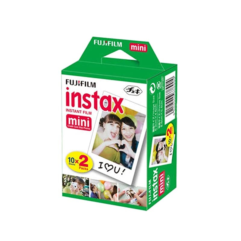 INSTAX Mini Instant Film 2 Pack = 20 Sheets (White) for  Mini 8 & Mini 9 Cameras, Model:4332059078