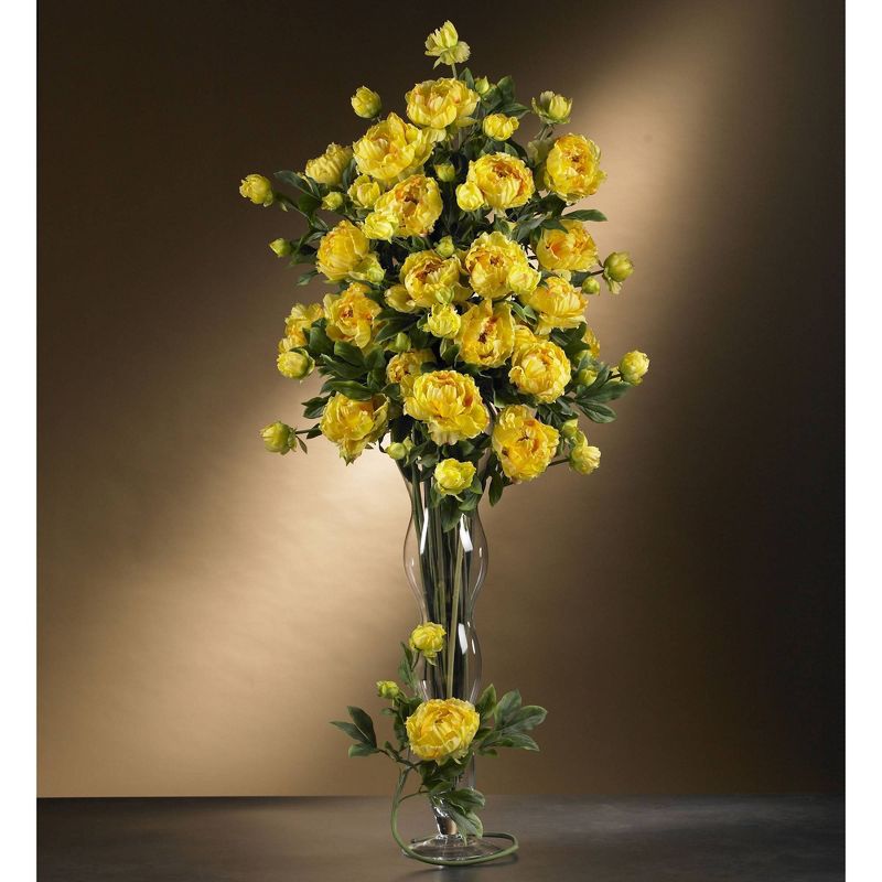 Nearly Natural 38.5" Peony w/Leaves Stem (Set of 12)