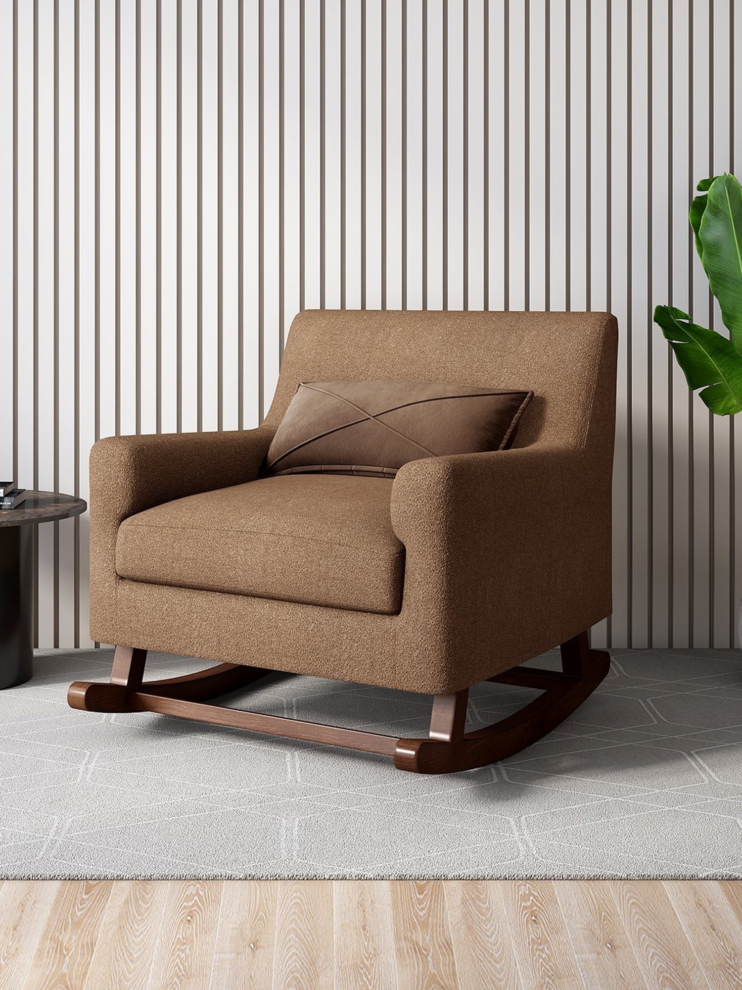 Durian Melania Cigar Brown Fabric Rocker Chairs