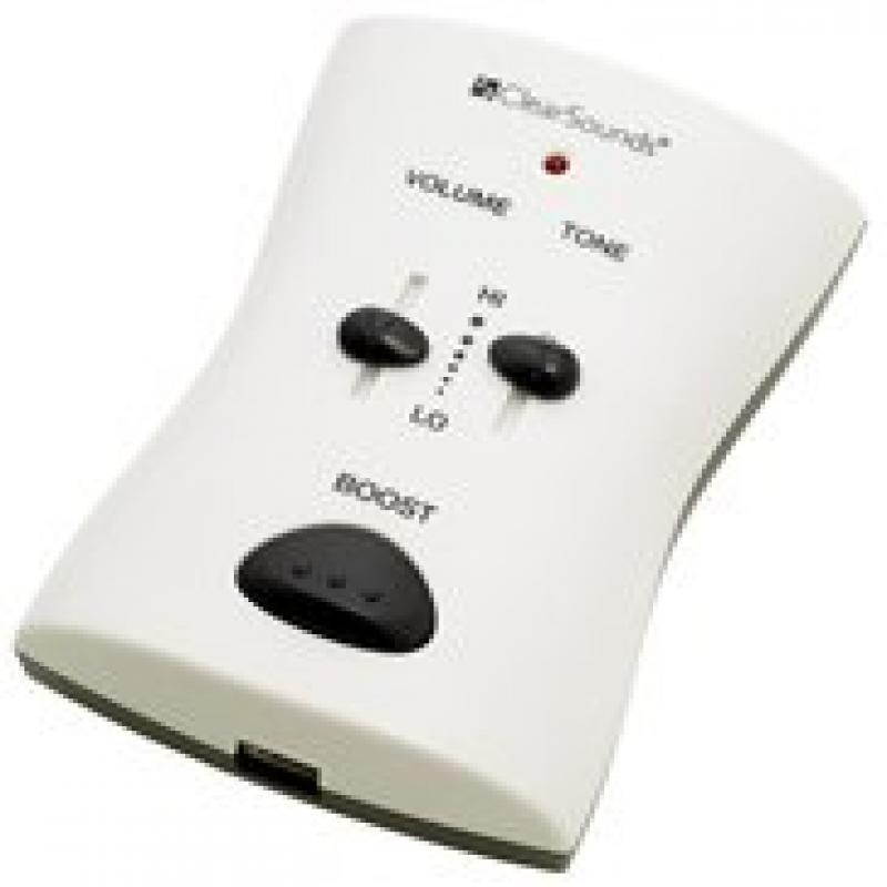 clearsounds wil95 portable telephone amplifier with volume control and modular connector phone compatibility  white