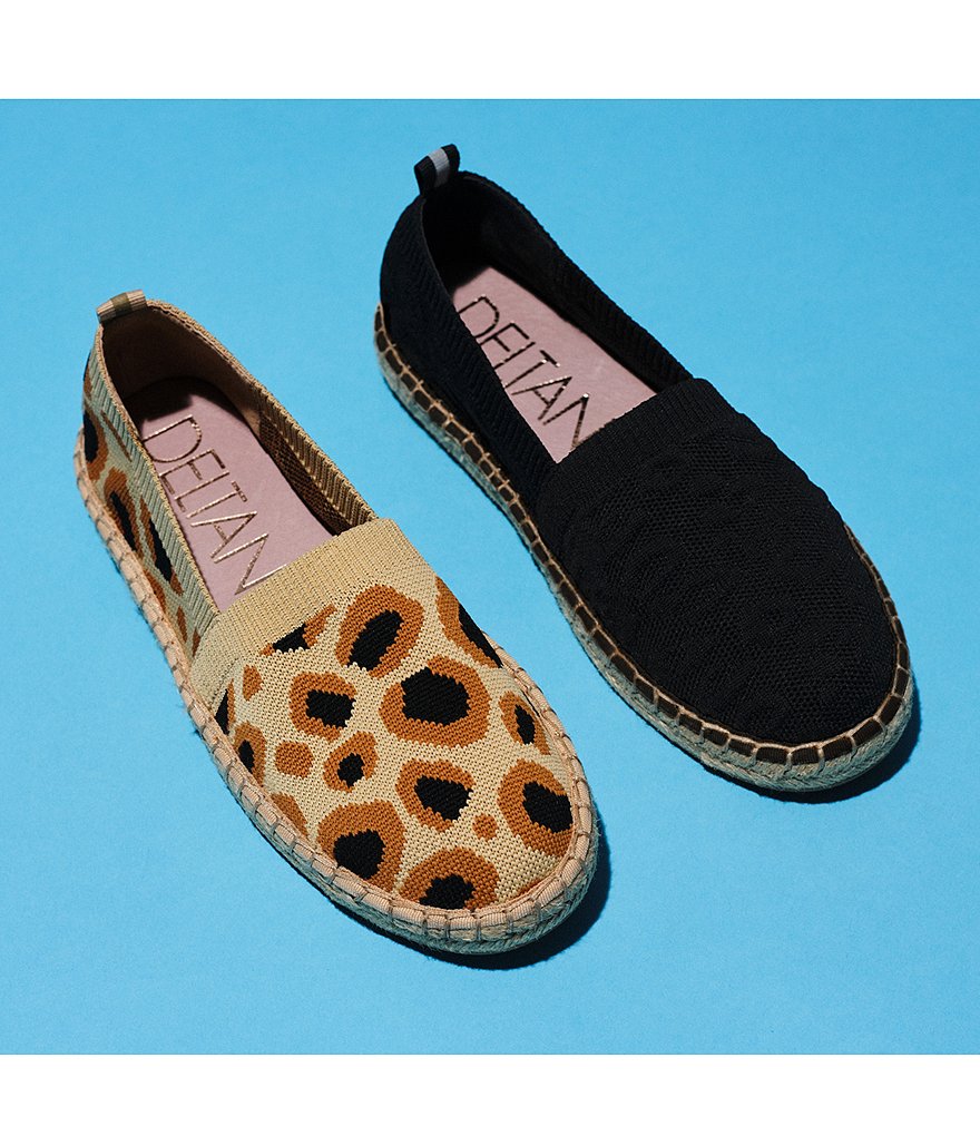 Deltan Hensley Leopard Print Flyknit Espadrille Flats