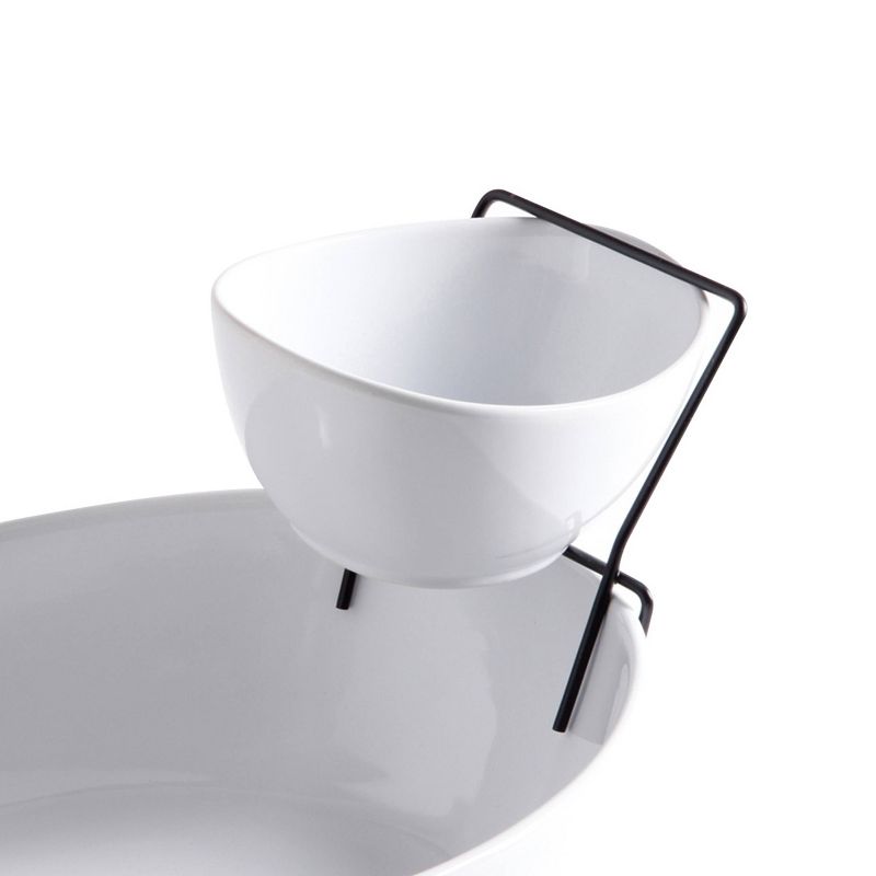 Gibson Home Ceramic Gracious 2-Tier  Chip and Dip Server Set