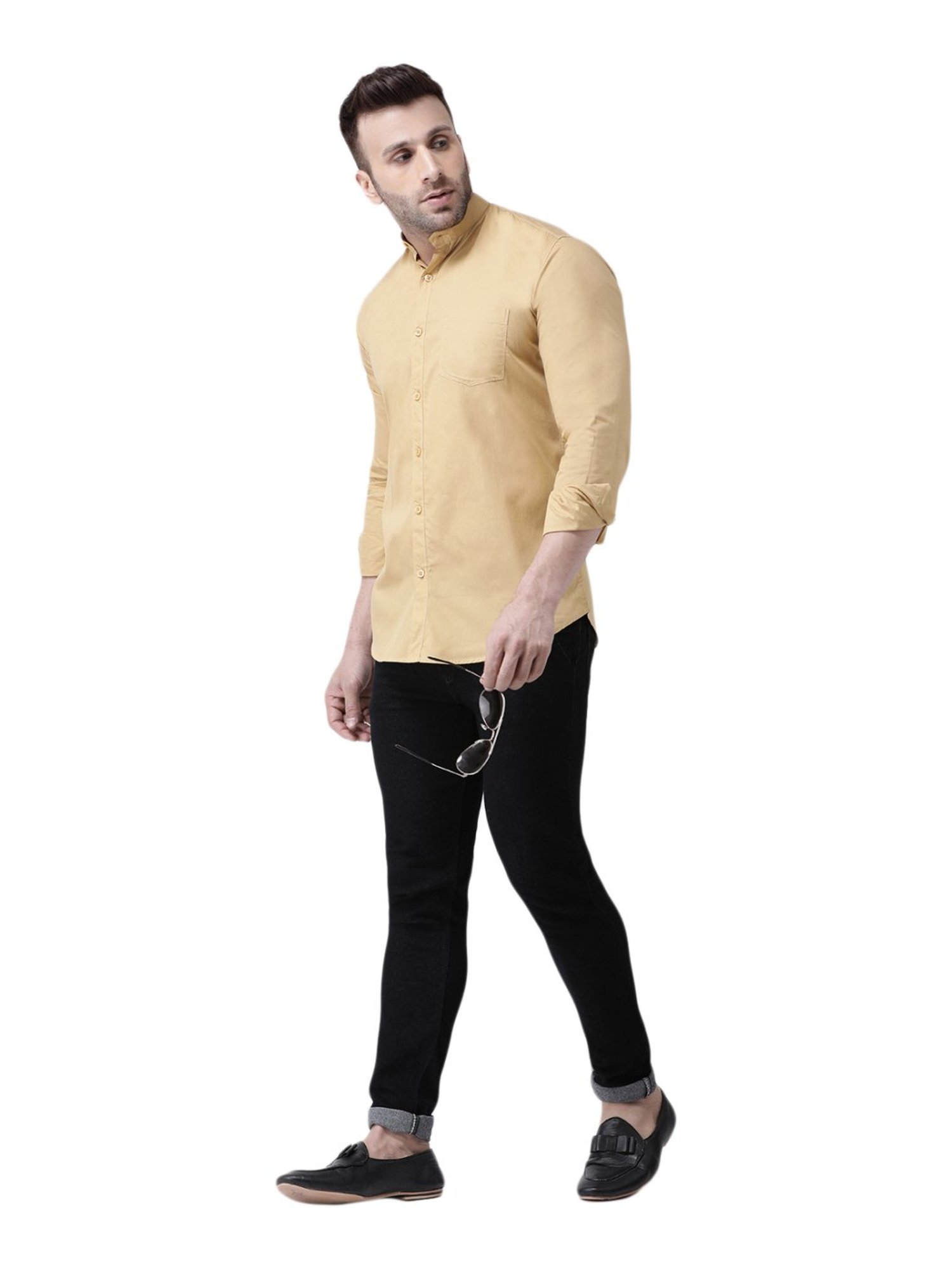 Hang Up Khaki Cotton Slim Fit Shirt