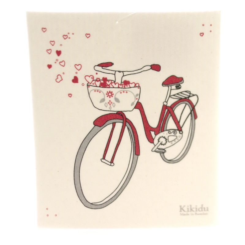 Swedish Dish Cloth 8.0" Red Cycle Absorbent Kitchen Eco Friendly  -  Dish Cloth