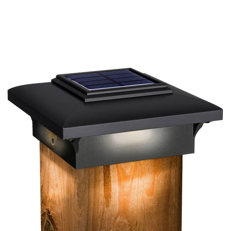 Solar Cast Aluminum Post Light Cap Black - Sterno Home