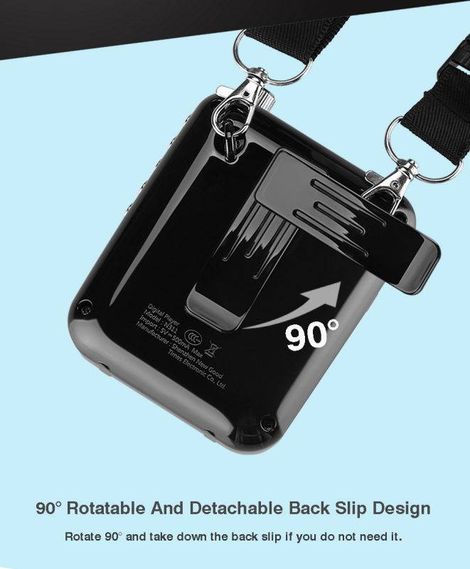 NEWGOOD Bluetooth loudspeaker Portable Wired Waistband Voice Amplifier with FM Radio for School Teachers Classroom Yoga Coach Training (black)