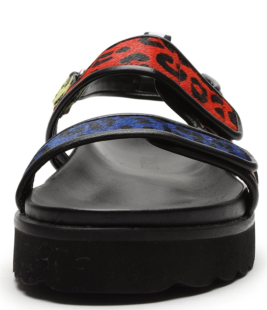 Schutz Zaha Leopard Print Haircalf Platform Sandals