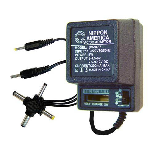 NEW NIPPON DV3467 AC/DC 300mA POWER ADAPTER 6 WAY UNIVERSAL PLUG