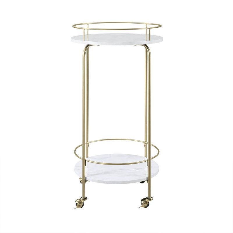 Faux Marble Modern Bar Cart White Marble - Saracina Home