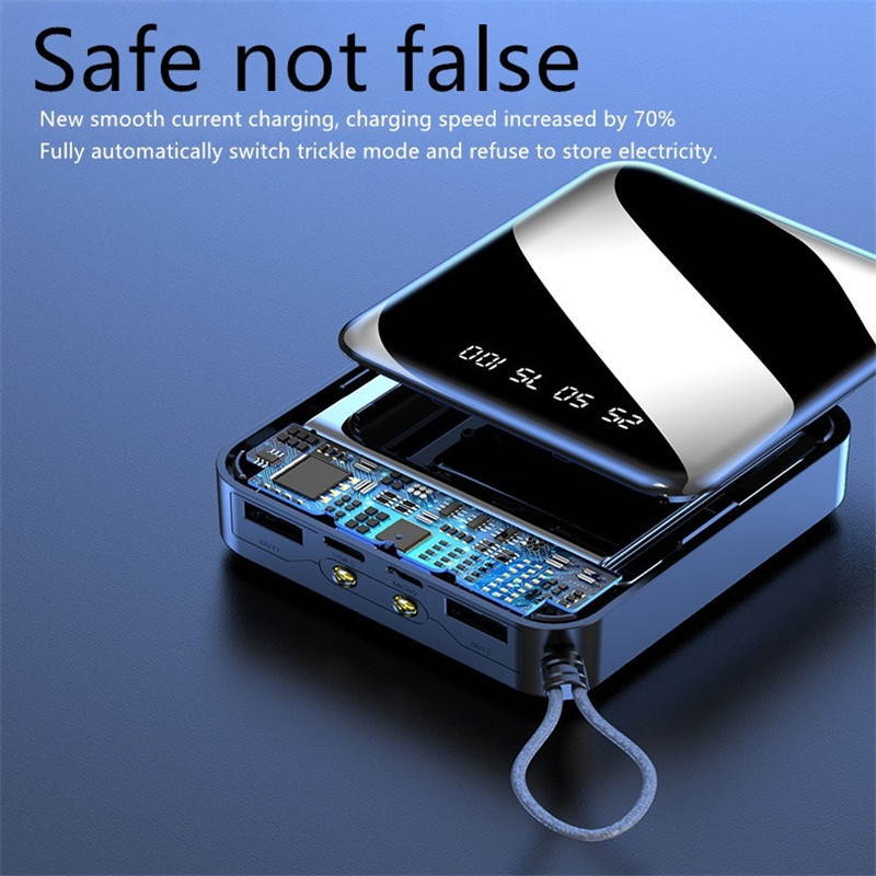 6000 Mah Mobile Power Battery Pack Mobile Power Bank With Dual USB and LED Lighting Mini Power Bank