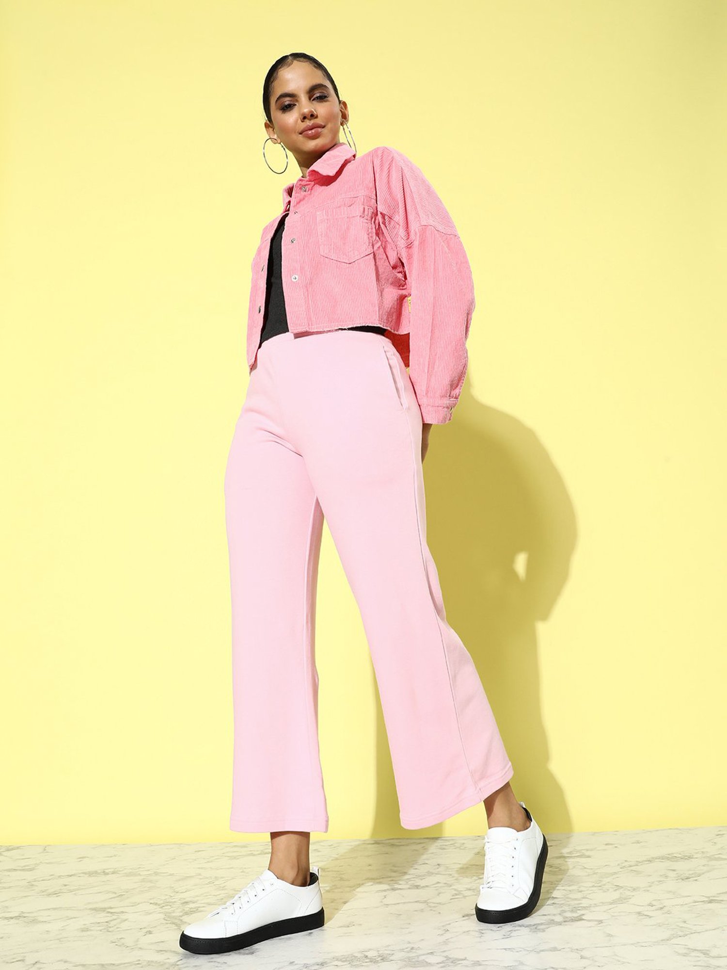 Dillinger Pink Fleece Regular Fit High Rise Trackpants