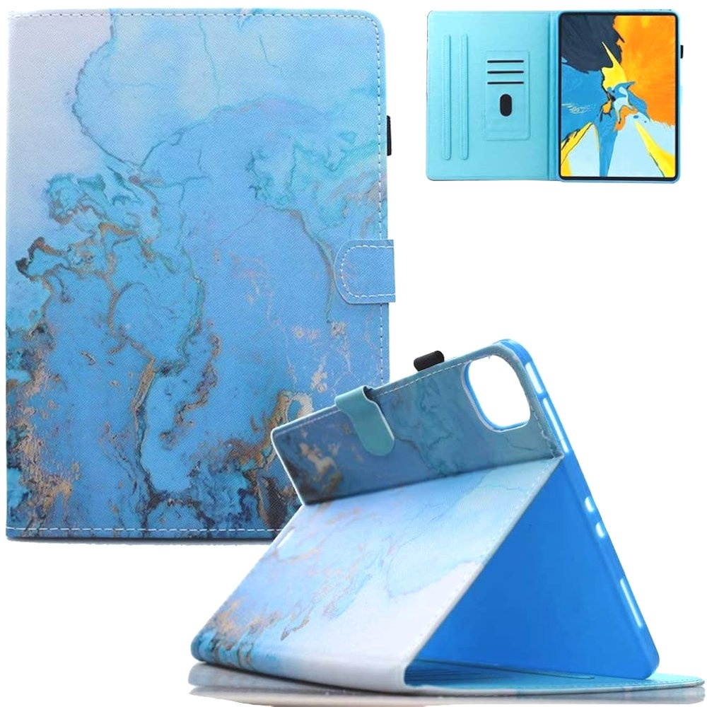 Portfolio Leather Smart Case for iPad Pro 11 inch (1st and 2nd Generation) - Marble Blue