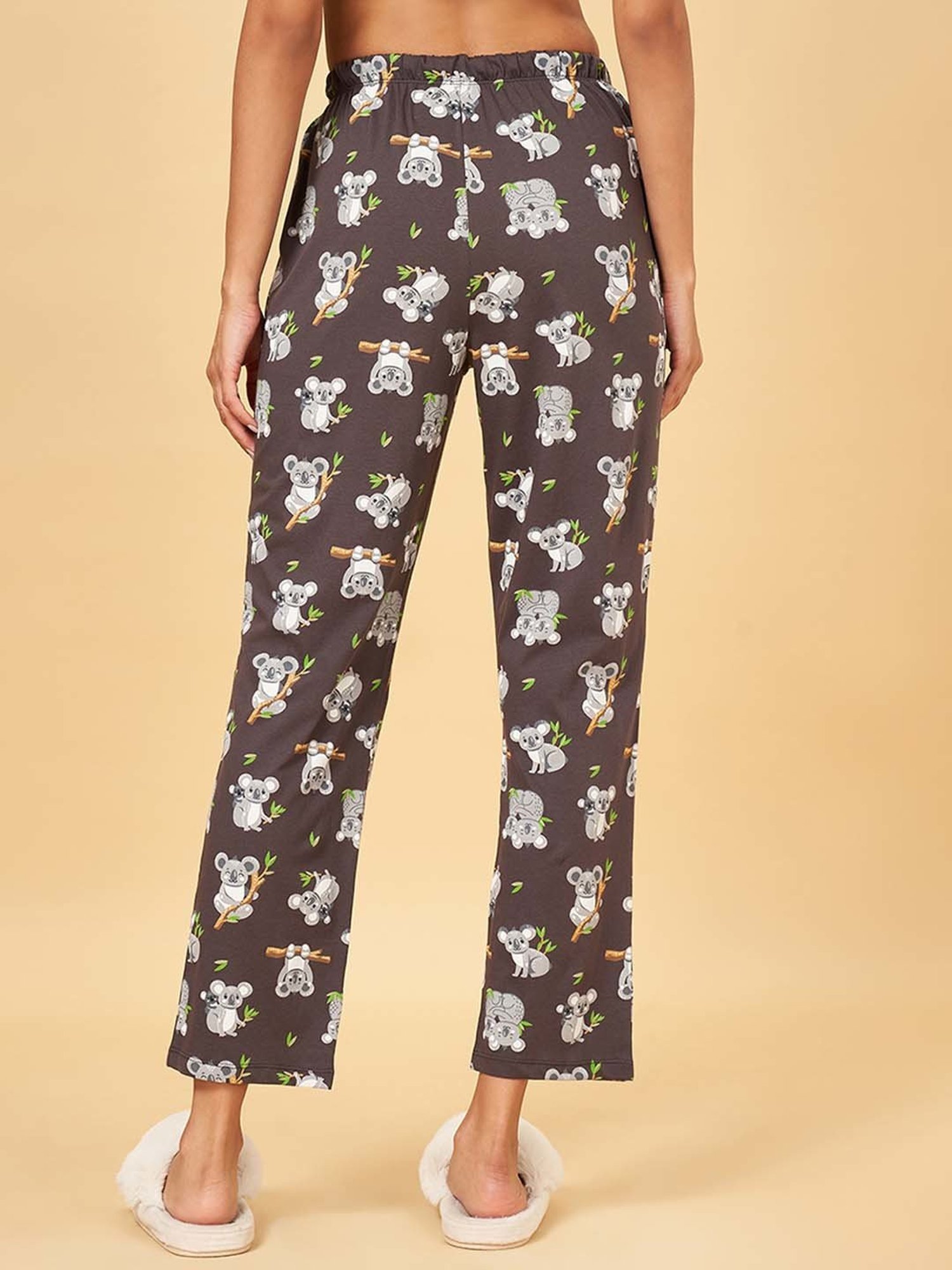 Dreamz by Pantaloons Grey Cotton Printed Pyjamas