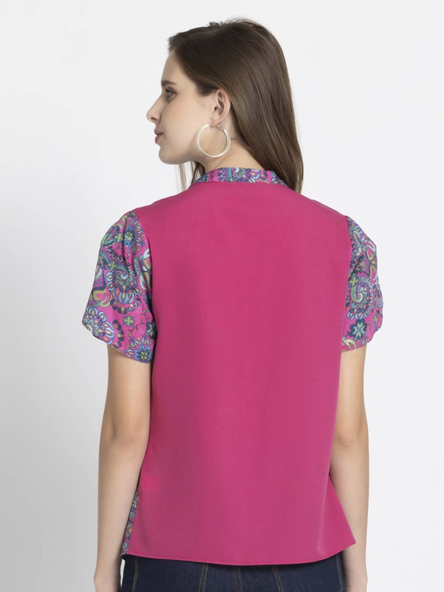 SHAYE Pink Printed Top