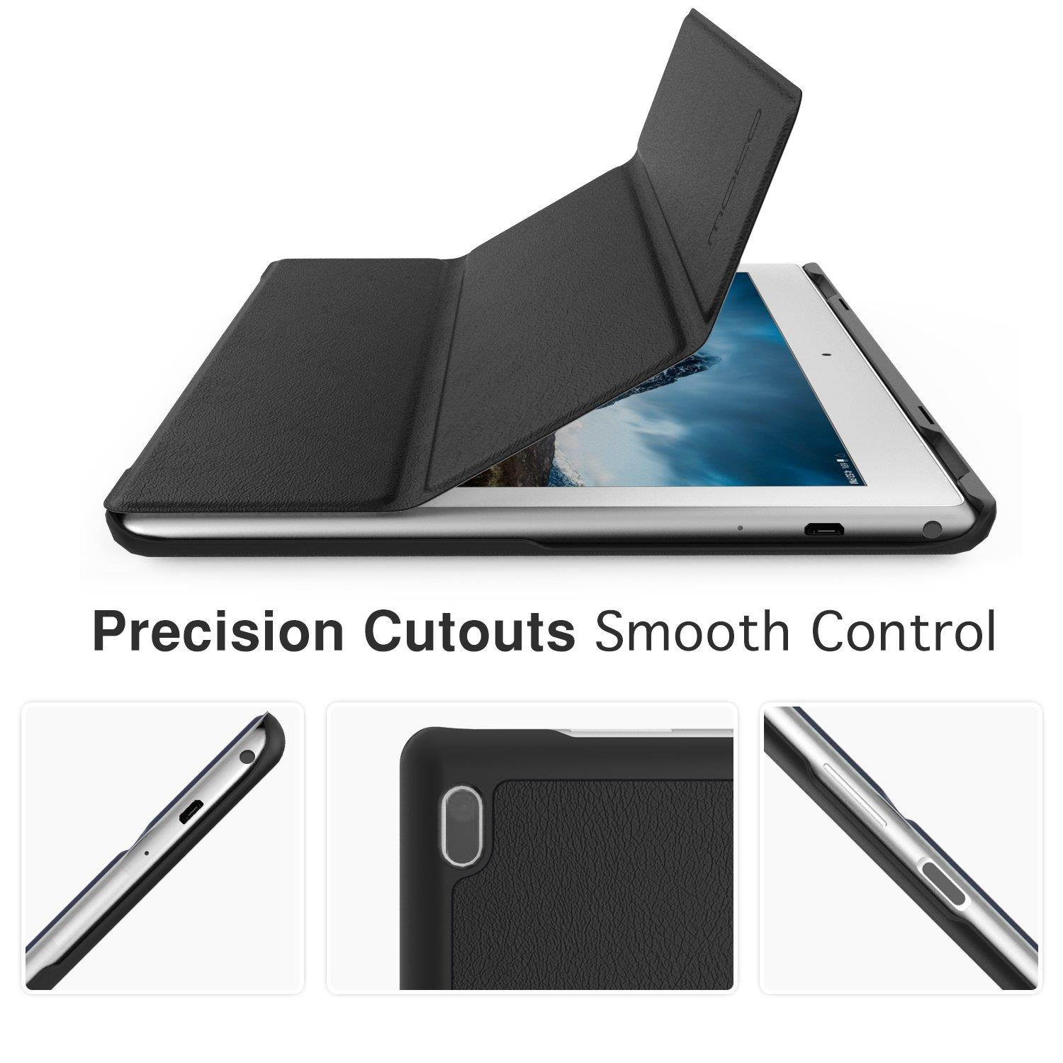 MoKo Case for Lenovo Tab 4 10" Case - Ultra Compact Protection Slim Lightweight Smart Shell Stand Cover Case with Auto Wake/Sleep for Lenovo Tab 4 10 Inch HD Tablet 2017 Release, Black