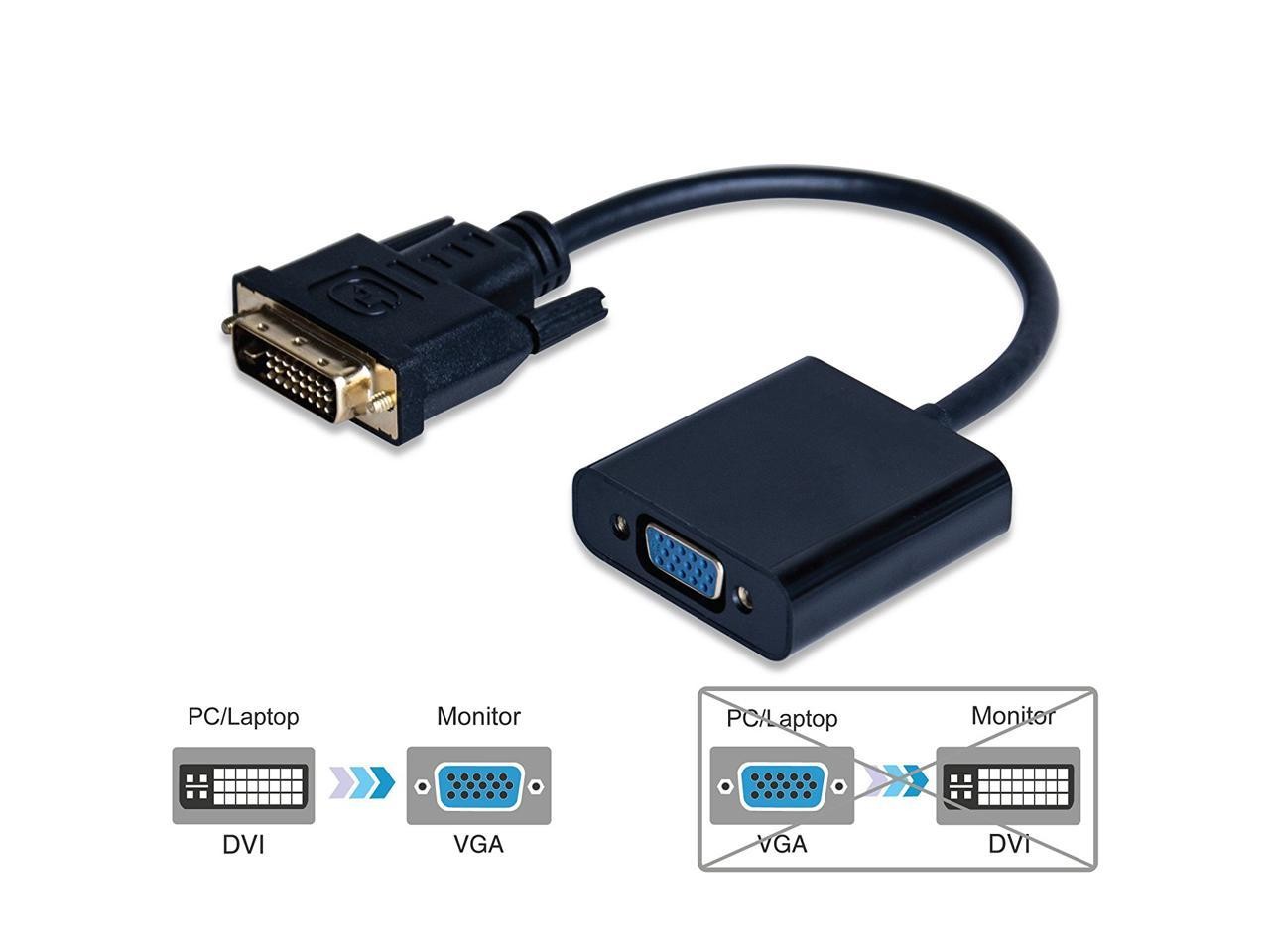 DVI-D to VGA Adapter Converter - 1080P Male to Female M/F Video Adapter Cable for DVI-D 24+1 for DVI Device, Laptop, PC to VGA Displays, Monitors, Projectors (DVI 2 VGA)