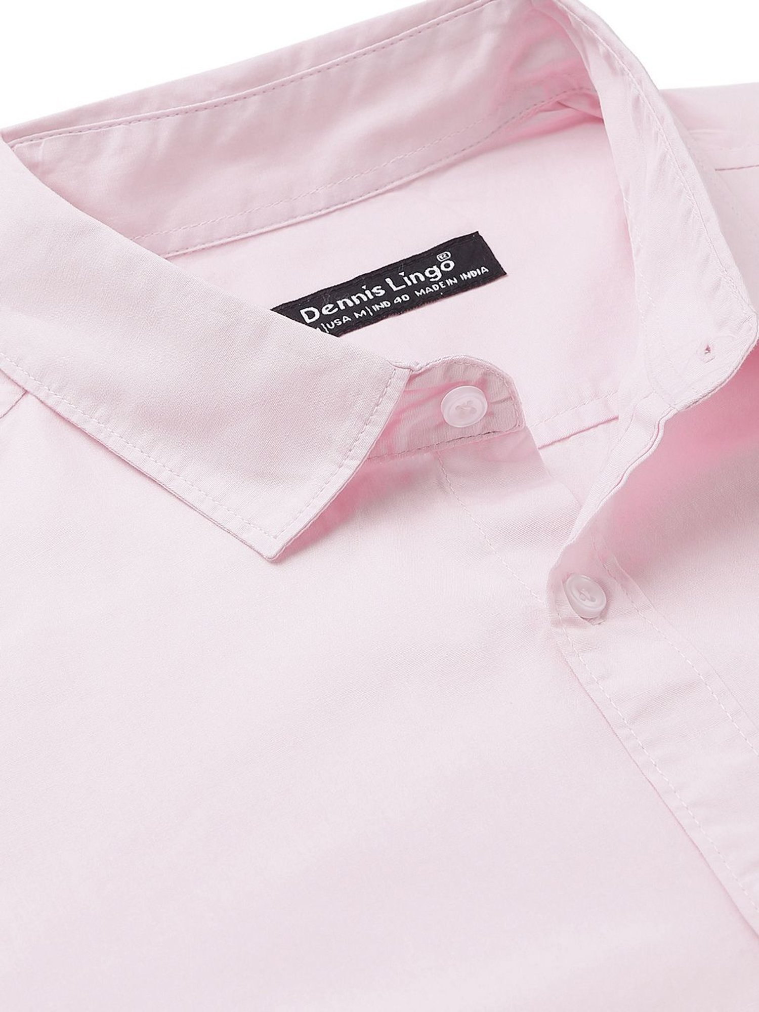 Dennis Lingo Pink Cotton Slim Fit Shirt