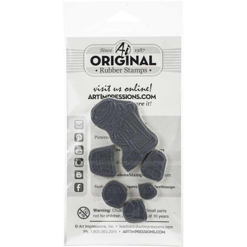 Art Impressions Watercolor Cling Rubber Stamps-Harvest