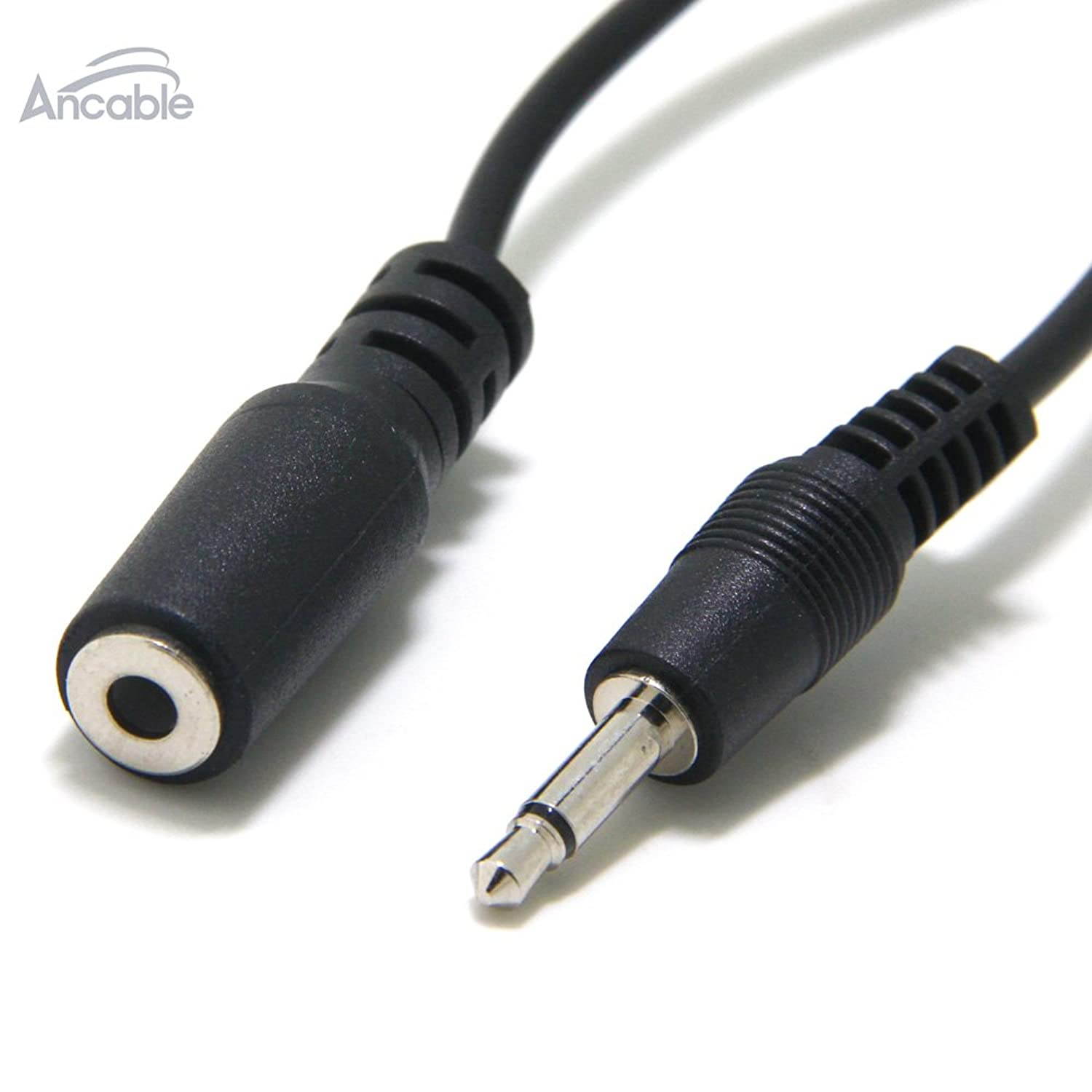 Ancable 2-Pack 6-Feet 3.5mm 1/8" TS Mini Mono Audio Plug Male to Female Extension Cable for 12V Trigger,IR Sensor/Receiver/Extender/Blaster/Repeater,CB/Ham Radio PA Speaker and FM/AM Antenna