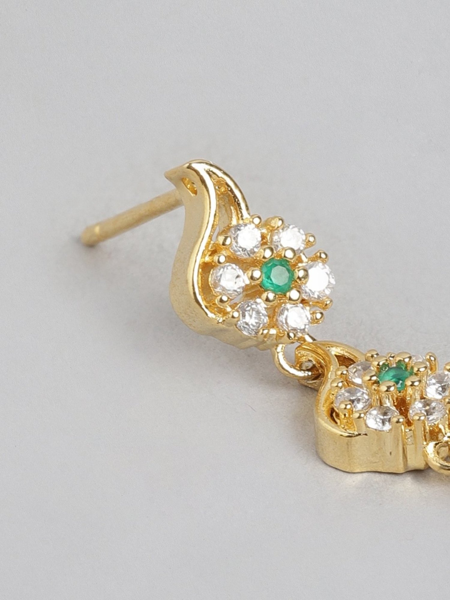 Zavya 92.5 Sterling Silver Enchanted Forest Gold-Plated Drop Earrings for Women