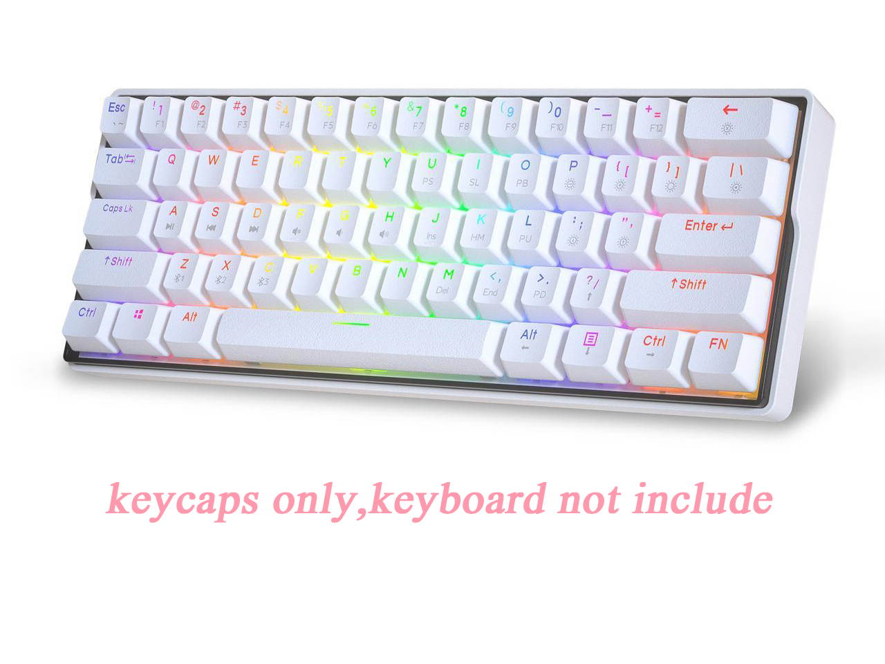 KEMOVE SNOWFOX PBT DOUBLE-SHOT Curved Standard Keycaps(white)(not include keyboard)