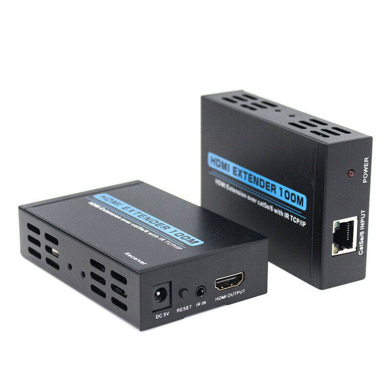 1080P HDMI Extender Over One CAT5E/6 TCP/IP Standard IR Loop Repeater 100M TCPIP