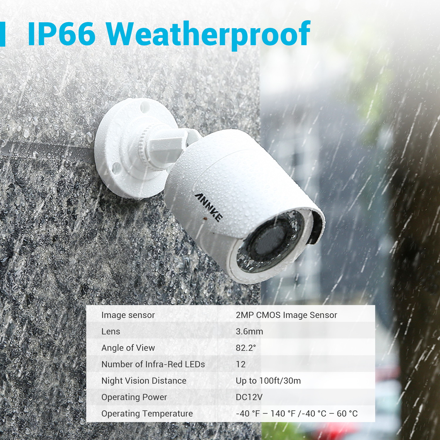 ANNKE 8 Channel CCTV Security Camera System 3MP 5-in-1 DVR with 4&times;1080P HD Weatherproof Cameras with 2TB