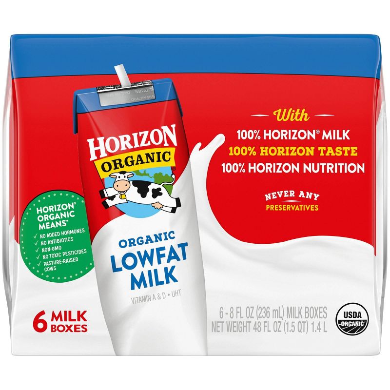 Horizon Organic 1% Plain Milk - 6pk/8 fl oz Boxes