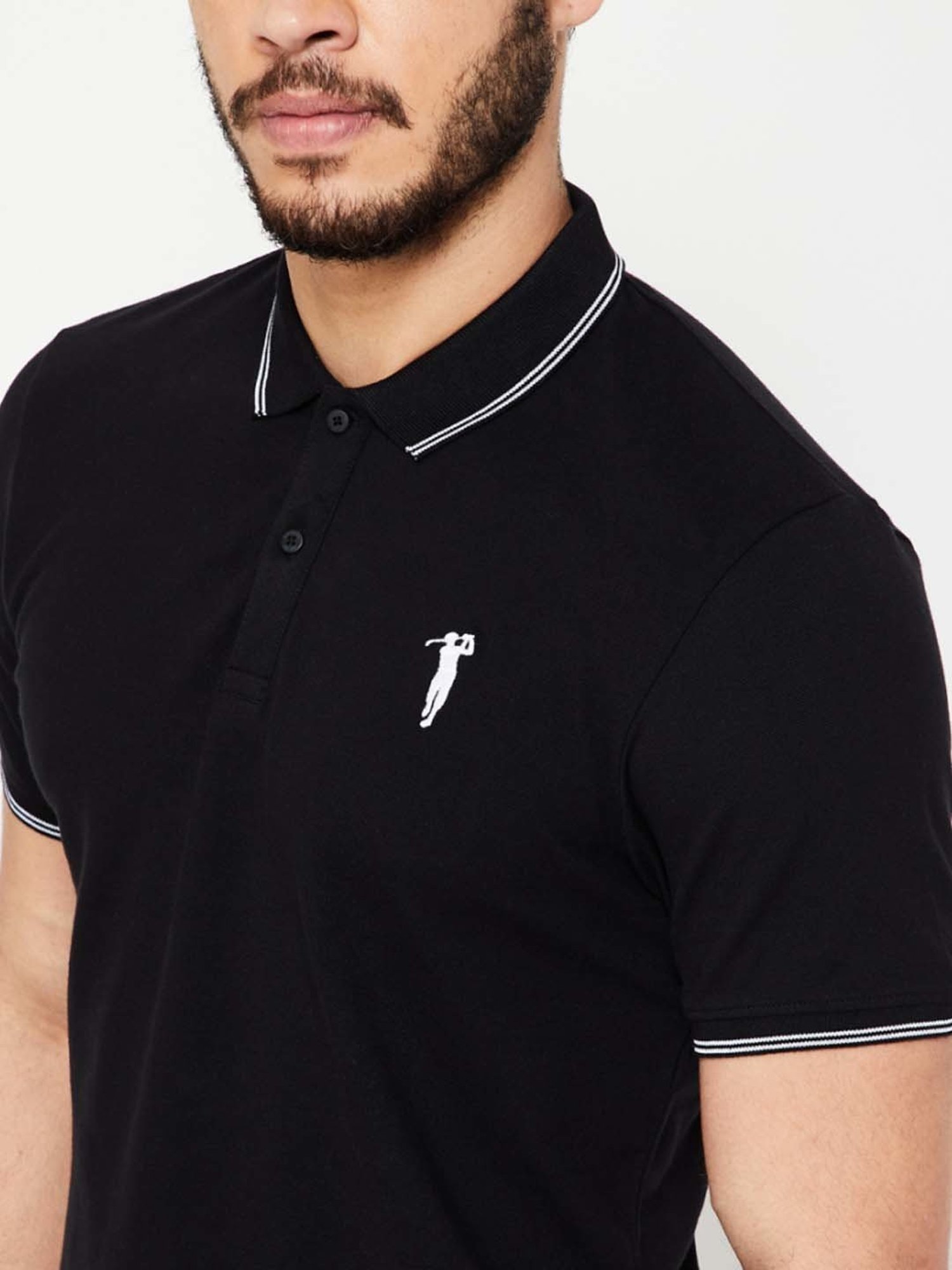 BOSSINI Black Regular Fit Polo T-Shirt