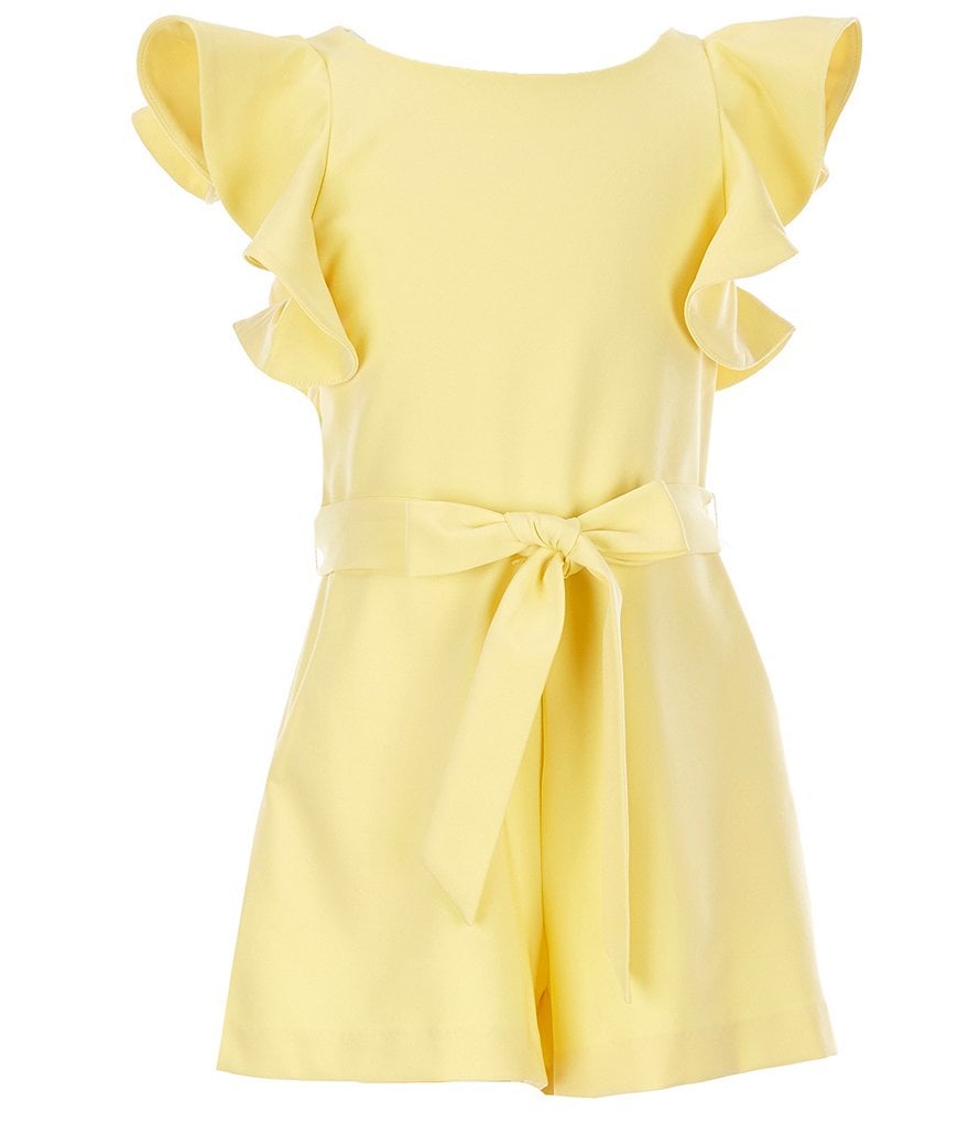 GB Girls Social Big Girls 7-16 Tiered Ruffle-Sleeve Romper