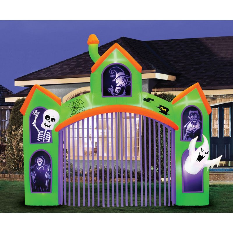 Occasions 12' Inflatable Haunted Archway With Projection Silhouette , 10.5 ft Tall, Multicolored