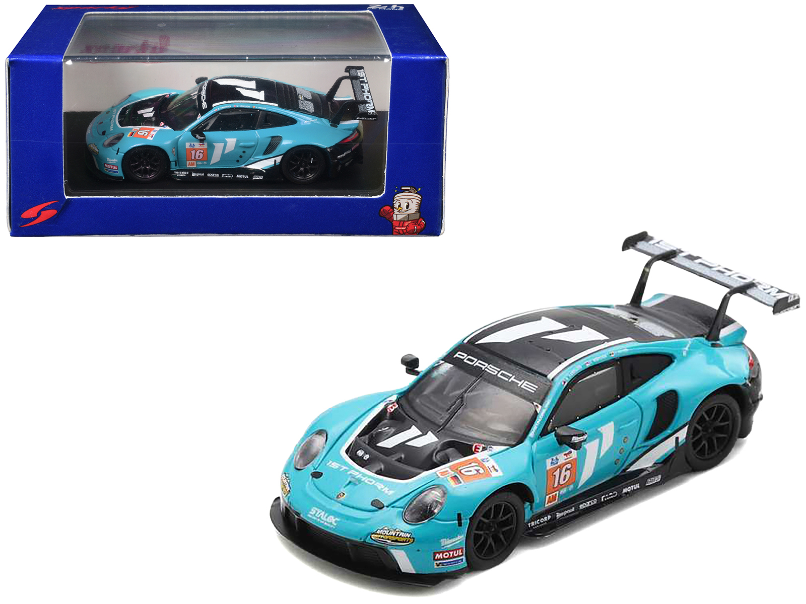 Porsche 911 RSR-19 #16 Ryan Hardwick - Jan Heylen - Zacharie Robichon "Proton Competition" "24 Hours of Le Mans" (2023) 1/64 Diecast Model Car by Sparky