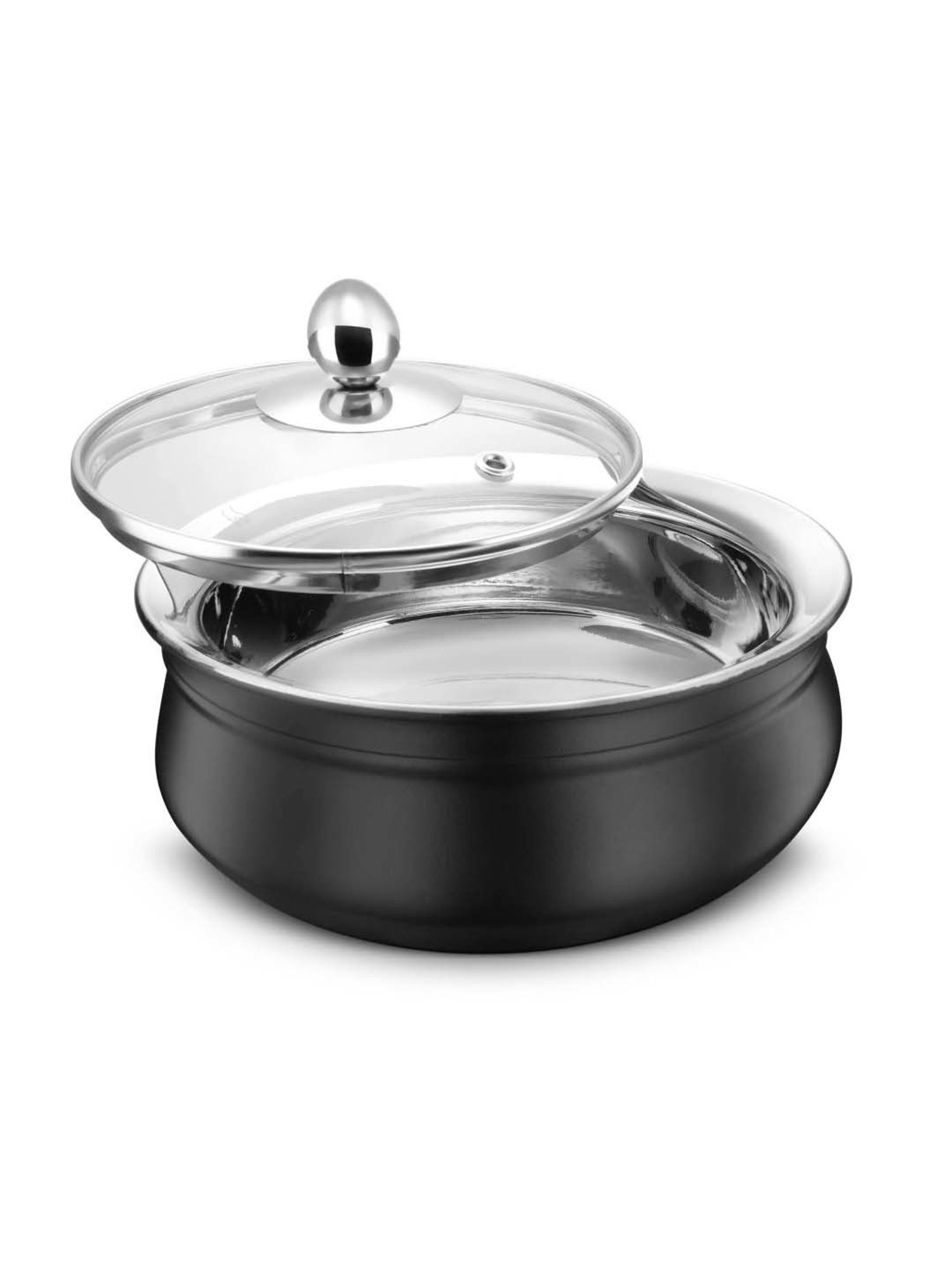 Wonderchef Ebony Hard Anodized Non-stick Biryani Handi with Lid