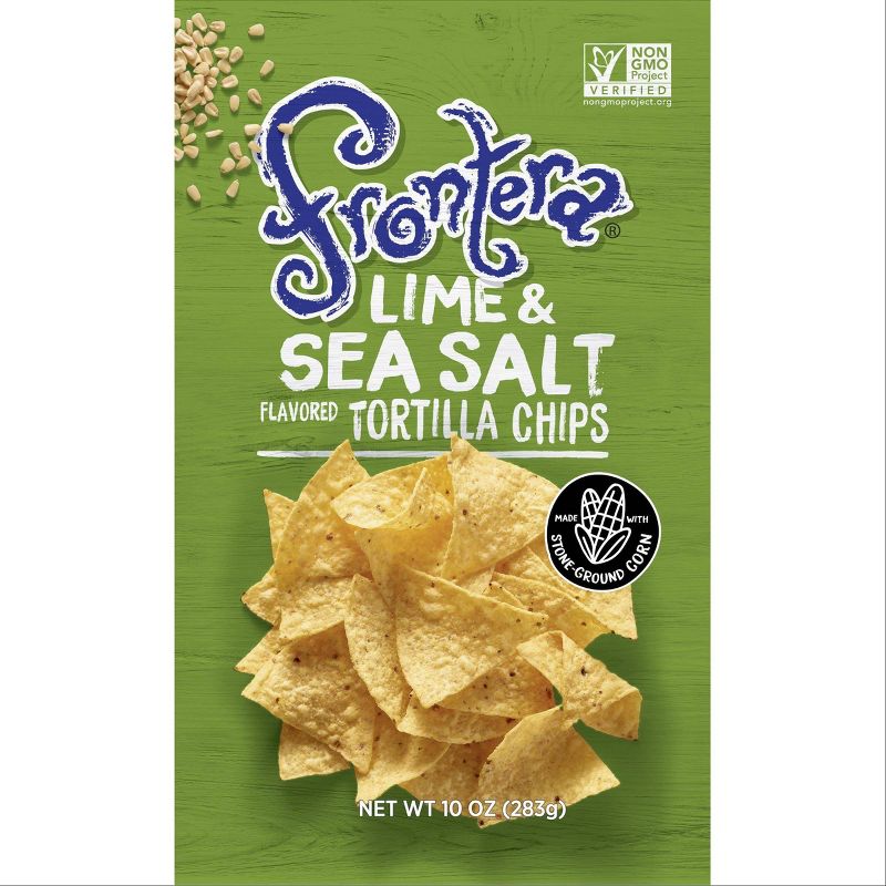 Frontera Lime & Sea Salt Tortilla Chips - 10oz (Pack of 12)