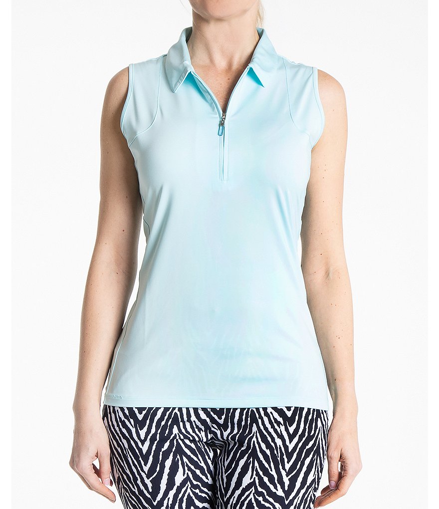 Sport Haley Aria Sleeveless Solid Polo Top