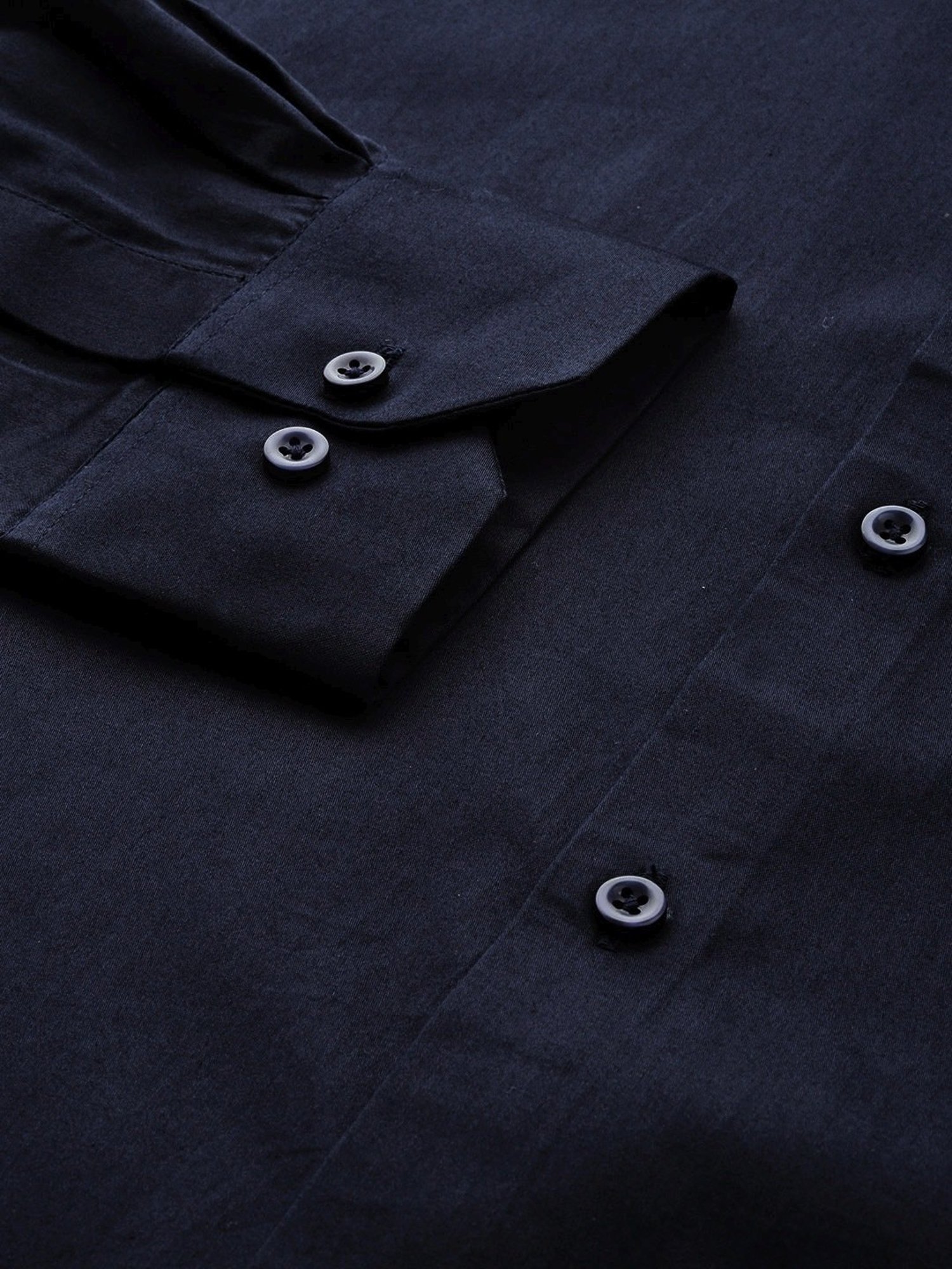 ManQ Navy Blue Slim Fit Shirt