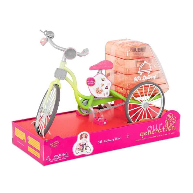 Our Generation Delivery Bike with Play Food for 18" Dolls