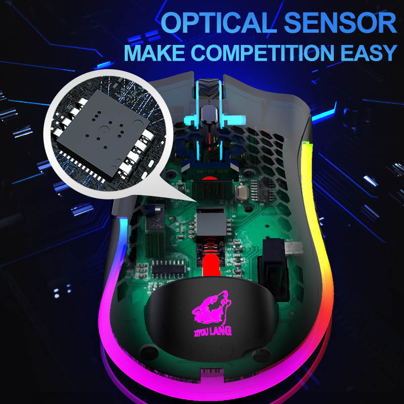 X3 E-sport Wireless Mouse RGB Dual Mode Gaming Mechanical Macro Computer Notebook Mouse Ultralight Honeycomb Shell Mouse