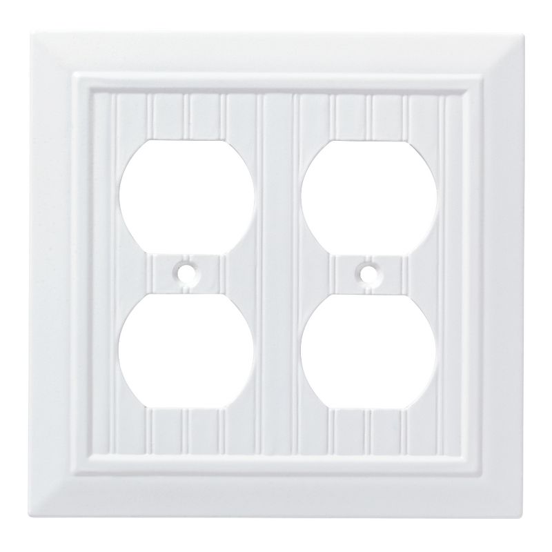Franklin Brass Classic Beadboard Double Duplex Wall Plate White