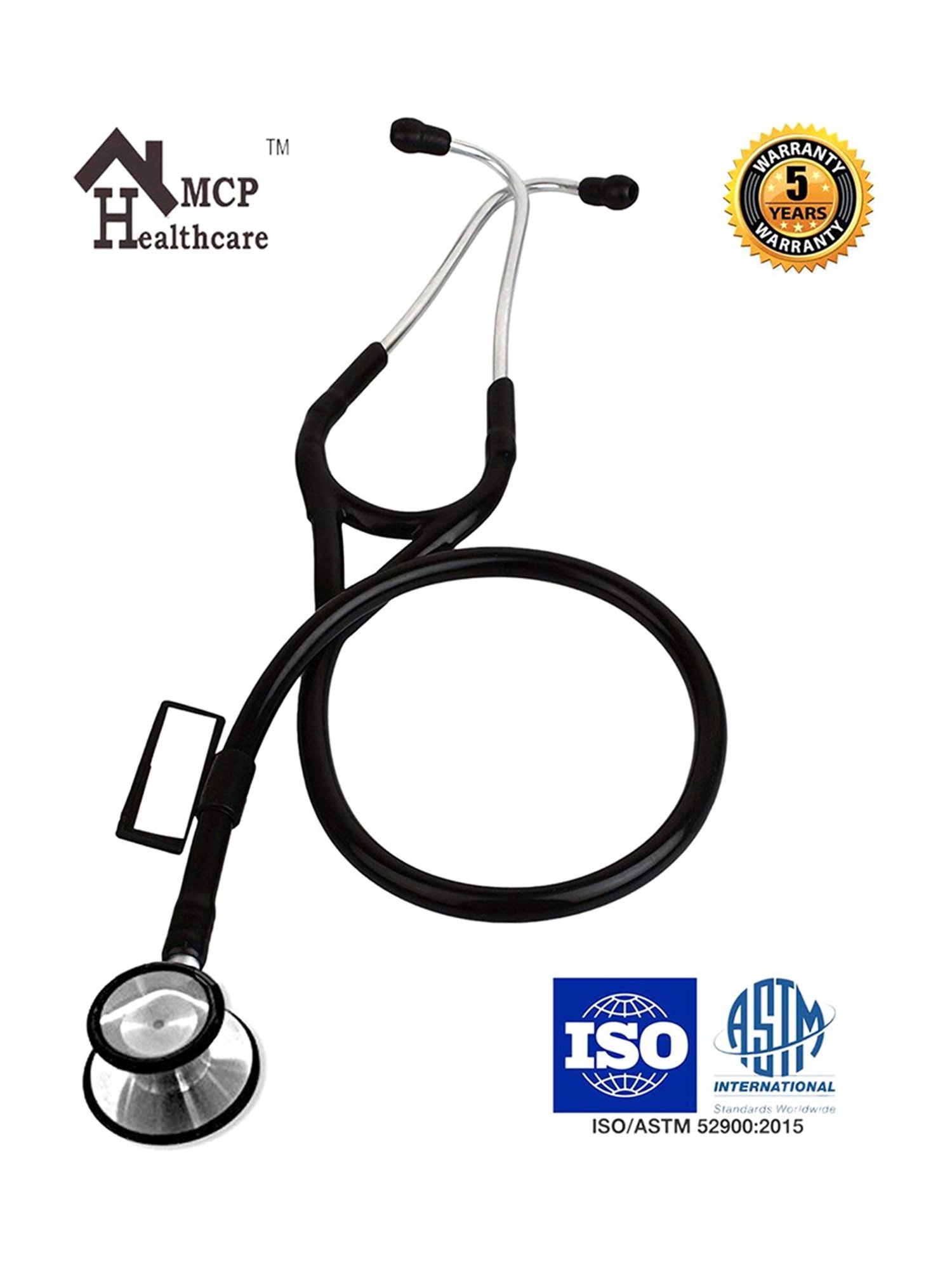 MCP Cardiology Stethoscope For Doctors, Medical Students and Nurses (Black)