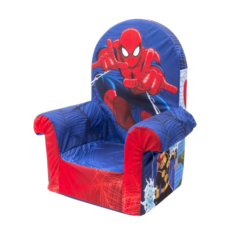 Marshmallow Furniture Comfy Foam Toddler 2-in-1 Couch & Chair Kids Furniture Package for Ages 2 Years Old and Up, Marvel Spider-Man